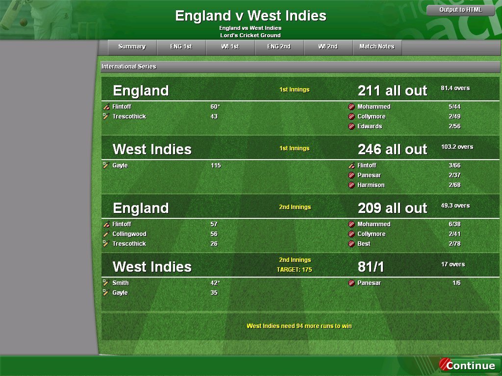 Cricket Coach 2007 — скриншот 5