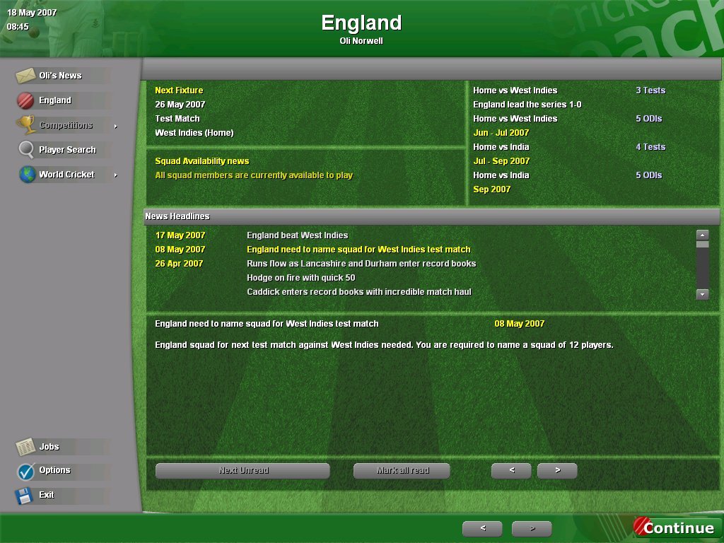Cricket Coach 2007 — скриншот 2