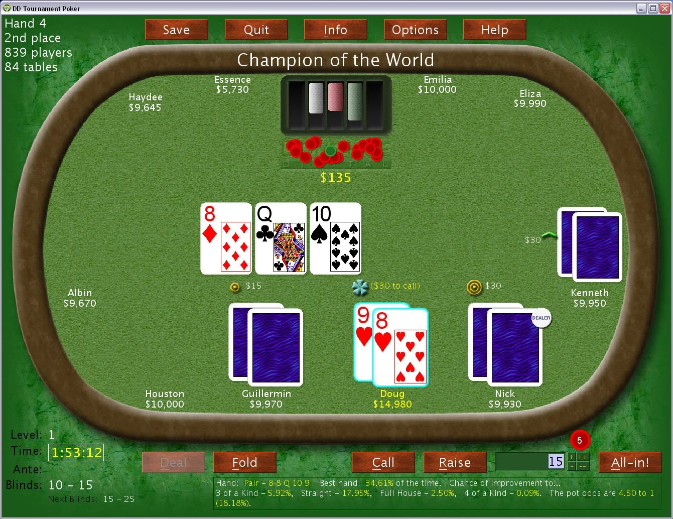 DD Tournament Poker: No Limit Texas Hold'em - кадр 2