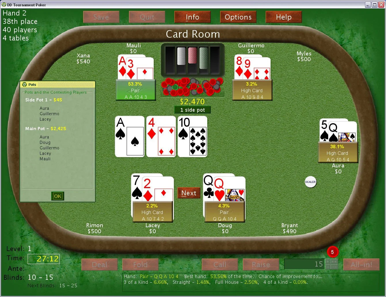 DD Tournament Poker: No Limit Texas Hold'em - кадр 16