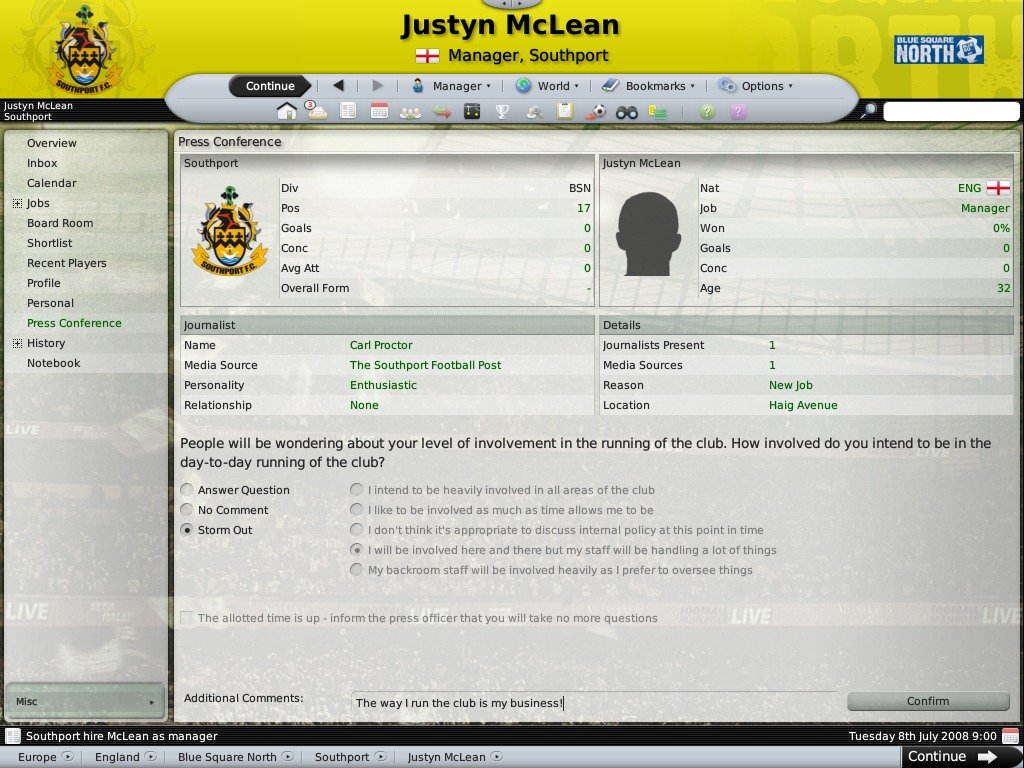 Football Manager 2009 - кадр 12
