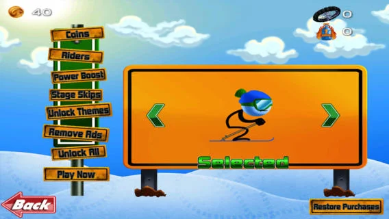 Stickman Extreme Hill Climb Adventure Racing - Ski Safari Edition - кадр 5
