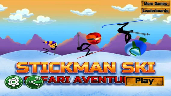 Stickman Extreme Hill Climb Adventure Racing - Ski Safari Edition - кадр 2