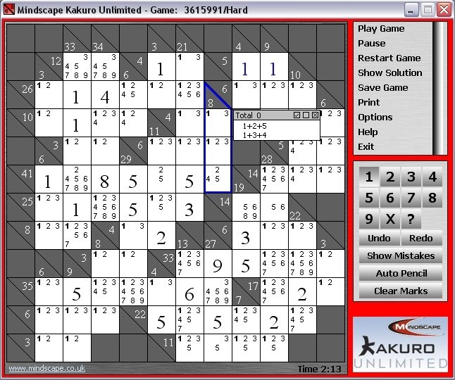 Mindscape Kakuro — скриншот 2