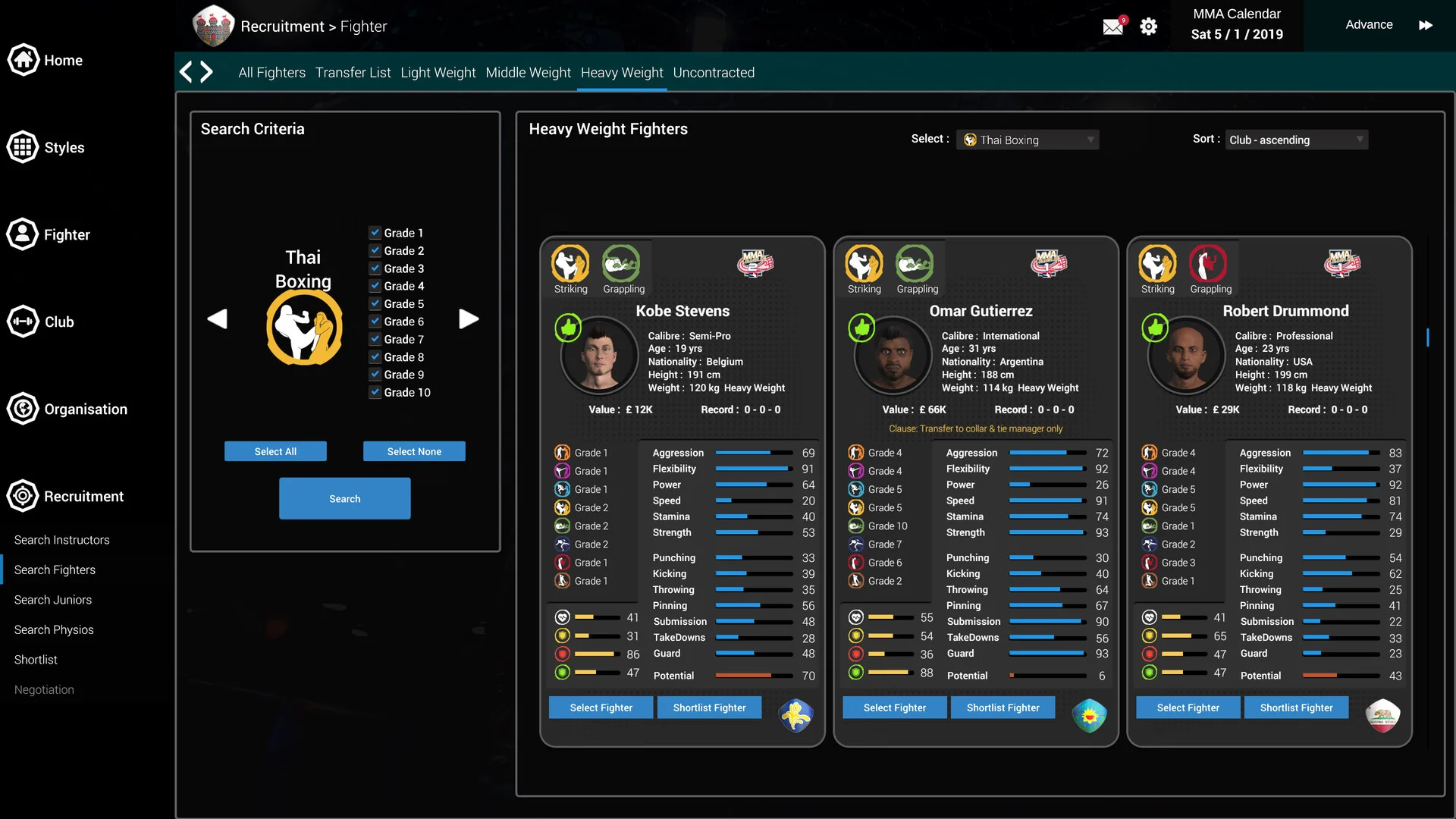 MMA Team Manager - кадр 3