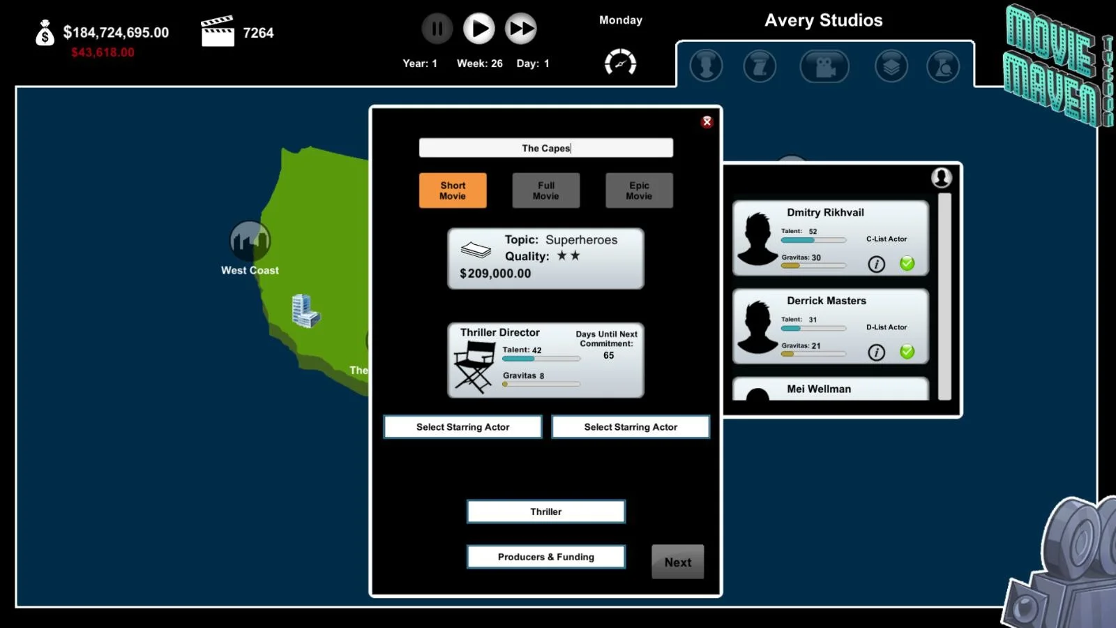Movie Maven: A Tycoon Game - кадр 6