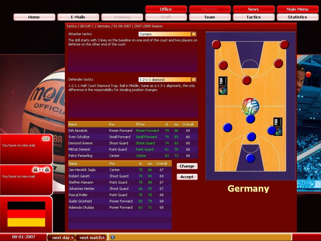 FIBA Basketball Manager 2008 — скриншот 6