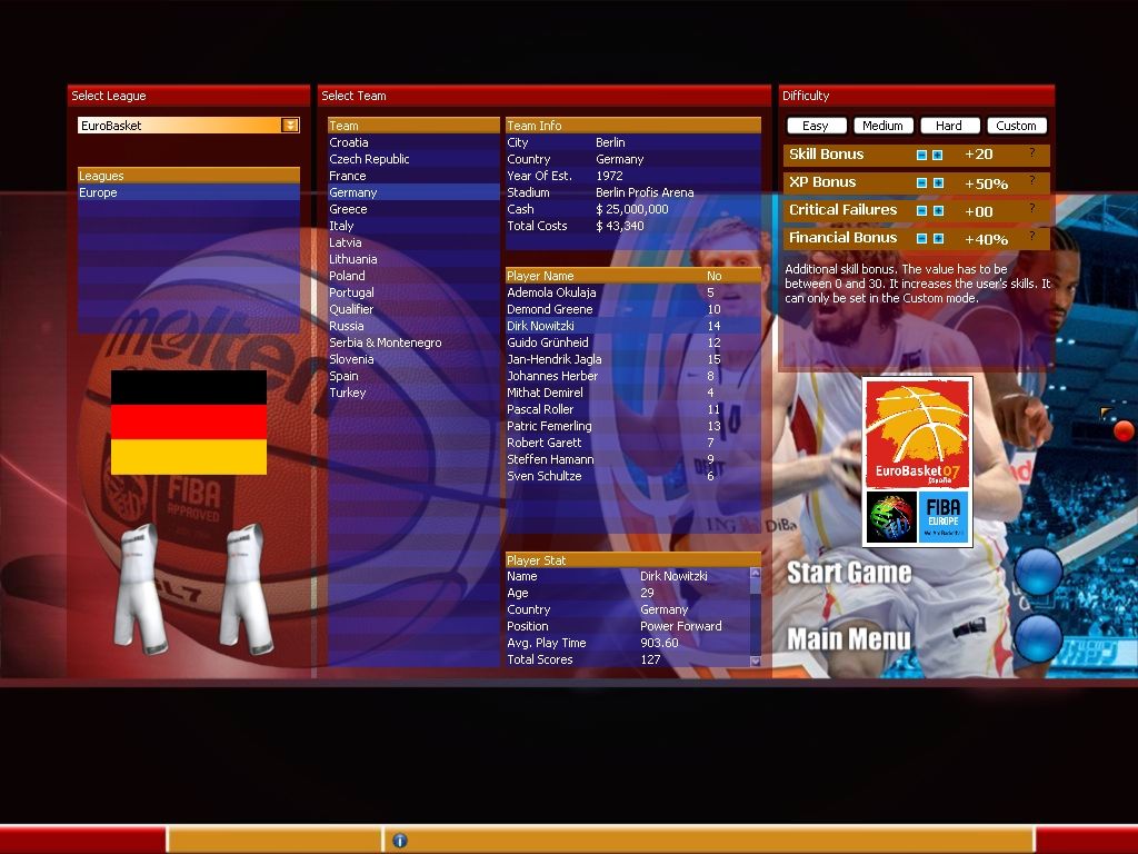 FIBA Basketball Manager 2008 — скриншот 3