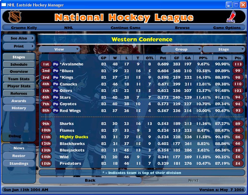 NHL Eastside Hockey Manager — скриншот 1