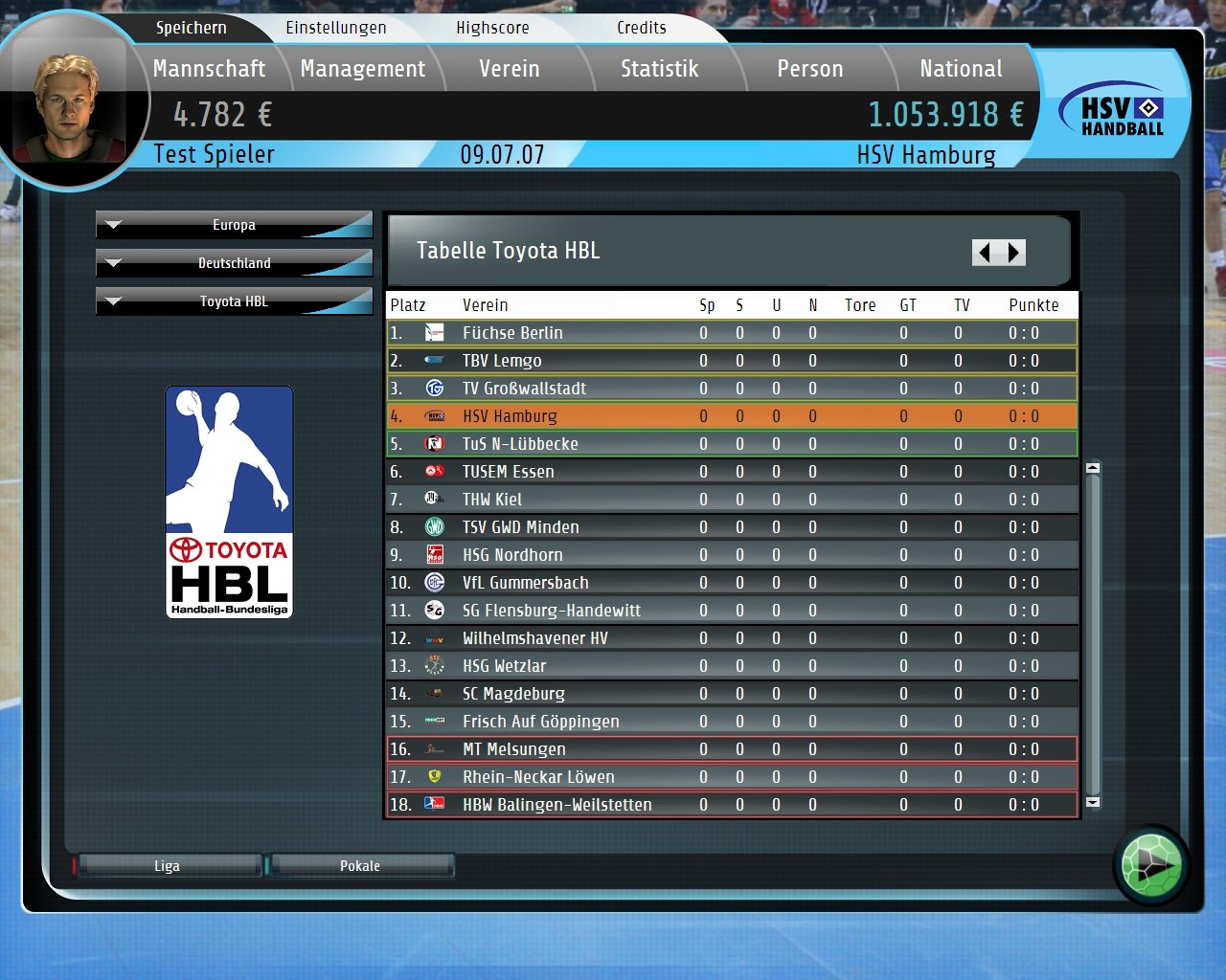 Handball Manager 2009 — скриншот 2