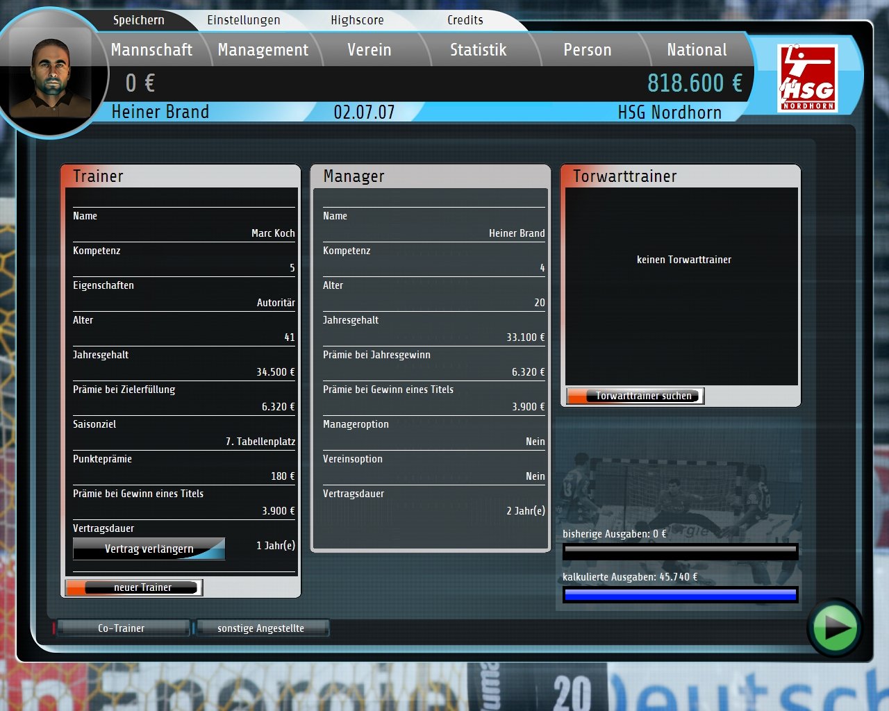 Handball Manager 2009 — скриншот 3