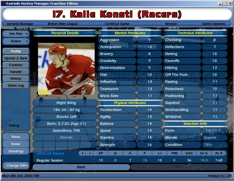 NHL Eastside Hockey Manager - кадр 5