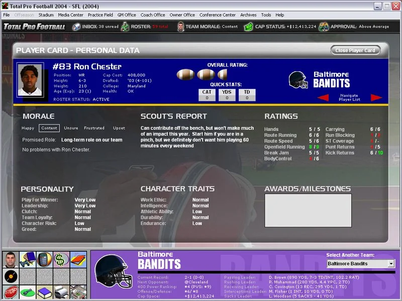 Total Pro Football 2004 - кадр 10