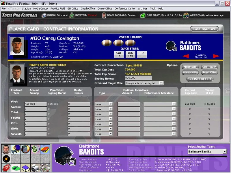 Total Pro Football 2004 - кадр 9