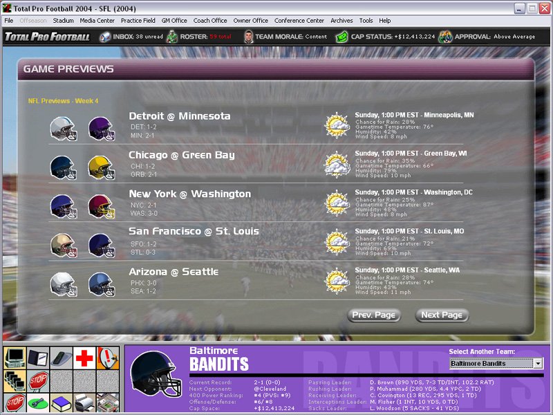Total Pro Football 2004 — скриншот 4