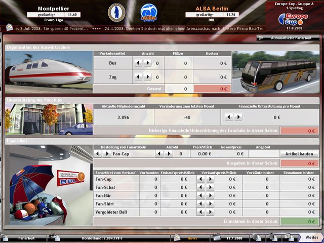 DSF Basketballmanager 2008 — скриншот 2