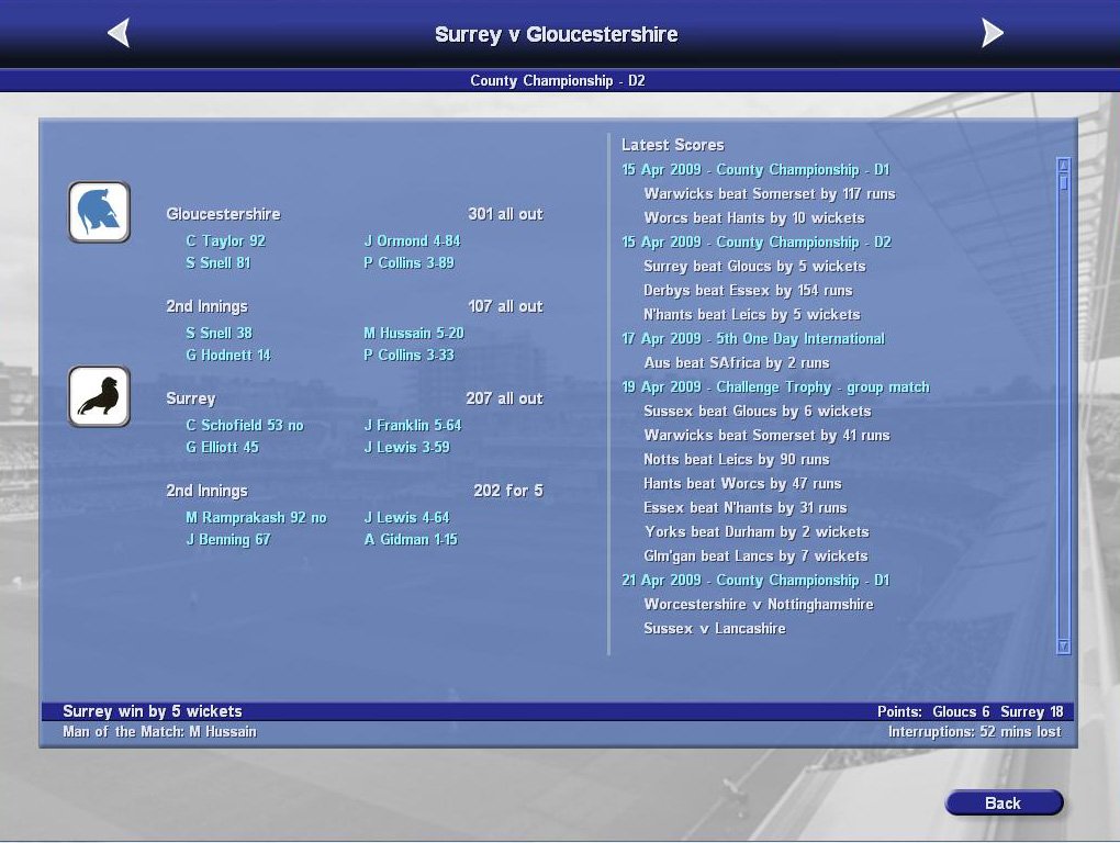 International Cricket Captain 2009 Ashes Edition — скриншот 2