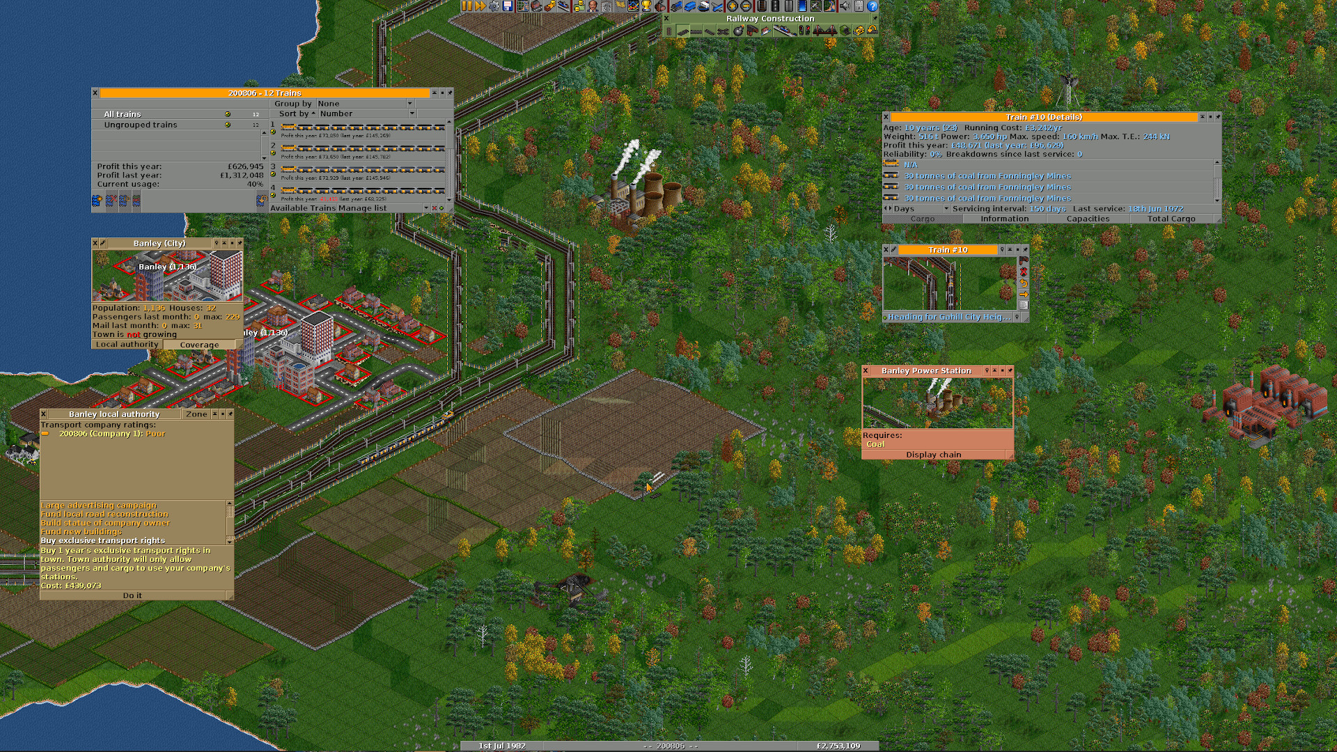 OpenTTD — скриншот 5