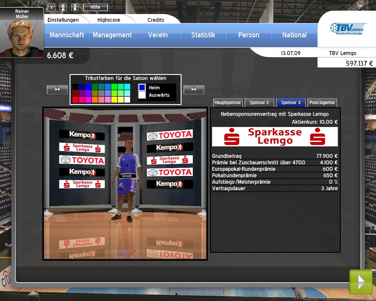 Handball Manager 2010 — скриншот 8